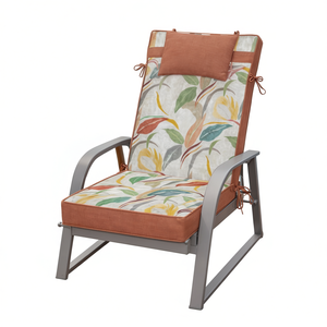 Cuscini per Sedie da Giardino 120x55x8cm, Comodi Cuscini da Esterno Leggermente Idrorepellenti con Cinghie di Fissaggio e Imbottitura in Schiuma - Product Image 1