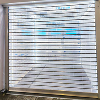 Porte roulante commerciale à haute visibilité populaire, porte moderne anti-effraction en polycarbonate, lamelles transparentes en PC