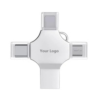 Kustom 4 in 1 USB 3.0 Flash Drive OTG untuk ponsel Android tipe C Usb Key 16GB 32GB 64GB 128GB