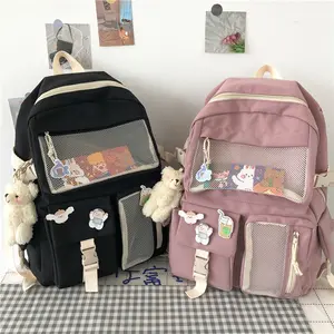 Kore öğrenci Schoolbag kadın kolej kaliteli yüksek kapasiteli sırt çantası çok cep sırt çantası moda