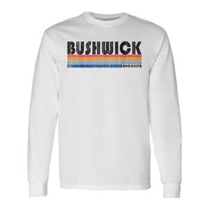 T-shirt retrò vintage anni '80 Bushwick NY a maniche lunghe, stile promozionale - Product Image 1