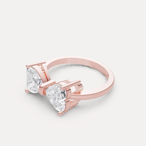 Bague de fiançailles en diamant de laboratoire en forme de cœur, or 9 carats, couleur D, diamant VVS, bijoux de mariée pour demande en mariage, disponible à la vente - Product Image 3