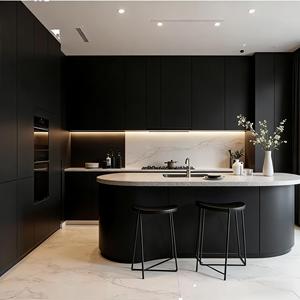 Cucina Moderna su Misura Bianca con Isola, Design Compatto, Mobili Modulari con Lavello e Base, Cerniere Pronte <span class=keywords><strong>per</strong></span> il Montaggio - Product Image 5