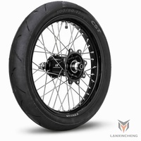 Ensemble de roues électriques Supermoto 17x3.50 avant 17x4.25 arrière pour Surron Ultra Bee, moyeu CNC haute résistance, jante noire brillante, amélioration