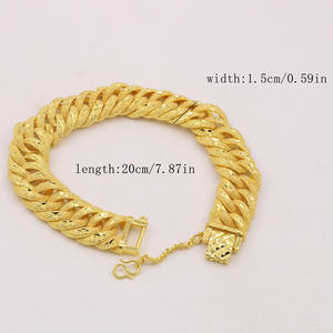 Pulsera <span class=keywords><strong>de</strong></span> muñequeras <span class=keywords><strong>de</strong></span> 15mm <span class=keywords><strong>de</strong></span> ancho chapada en oro Real, joyería <span class=keywords><strong>de</strong></span> estilo Hip Hop <span class=keywords><strong>Rock</strong></span> sólido para hombre <span class=keywords><strong>con</strong></span> circón para regalo - Product Image 6