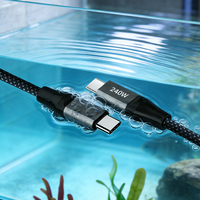 Cable USB C de 240W, Cable USB C con Trenzado de Nailon Ignífugo, Resistente al Agua IPX7, Carga Rápida, Conductor de Cobre Puro para Laptop y Escáner de Código de Barras