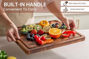 <span class=keywords><strong>Ensemble</strong></span> de planches à découper en bois de <span class=keywords><strong>teck</strong></span> pour la cuisine, planche à charcuterie, plateau de service, épaisse et solide, meilleur cadeau essentiel pour la cuisine - Product Image 5