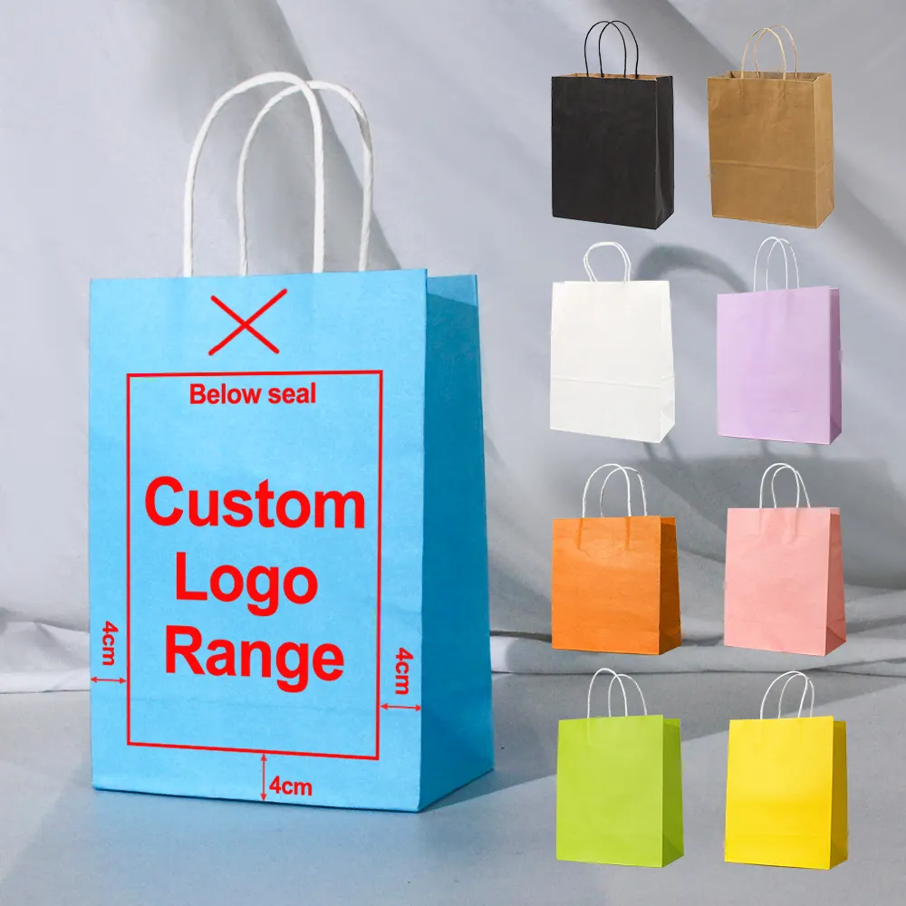 Wholesale Custom Luxury Craft Gift Brown White Packaging Bolsa De Papel Printed Shopping Bag Kraft Paper Bags With Your Own Logo