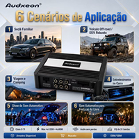 Amplificateur de voiture professionnel 4 canaux classe D, processeur audio DSP 8 canaux, qualité d'usine japonaise AKM RMS 4x60W+4x25W