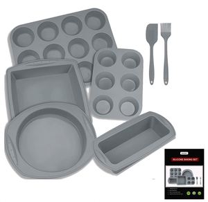 Juego de Moldes para Hornear de Silicona 7 en 1, Libres de BPA, con Moldes Redondos y Cuadrados para Pasteles y Pan, Utensilios para Hornear - Product Image 3