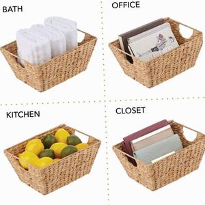 Paniers 100 paniers-cadeaux pour chiens, paniers-cadeaux pour bonbons, paniers-cadeaux pour fruits, paniers-cadeaux en rotin en forme de cœur, mini-boîtes à déjeuner, petits cubes de rangement en papier tressé et osier - Product Image 5