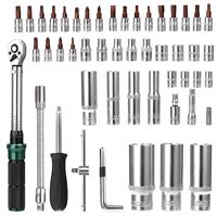 Kit de clé dynamométrique préréglée à finition miroir, 60 pièces, CR-V, 10-60 N.m, entraînement 3/8 pouces, pour assemblage moteur (vente en gros)