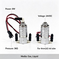 Vanne solénoïde 2/3 voies 24VDC 8W usinée CNC pour liquides et gaz, vanne électronique pour imprimante jet d'encre à solvant Witcolor Gongzheng Flora