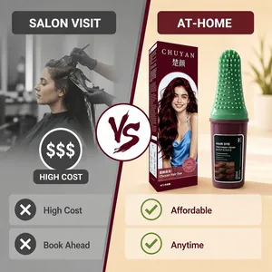 Tinte para el Cabello Color Borgoña en Crema 200ml con Aplicador de Peine a Base de Plantas, Venta al Por Mayor, Marca Privada OEM - Product Image 2