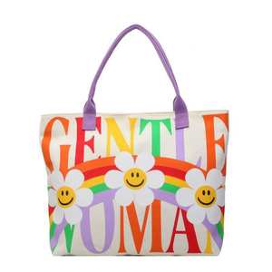 कस्टम लोगो फैशन हैंडबैग महिलाओं के कैनवास टोटे बैग रैपेट किराने की खरीदारी बैग मुद्रित इको पुनः प्रयोज्य उपहार खरीदारी जैविक बैग - Product Image 1