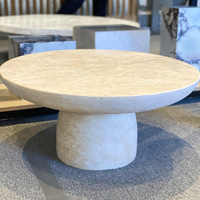 Table basse en marbre naturel travertin beige décoration de salon table basse vente directe d'usine