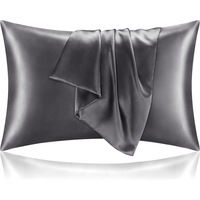 Taie d'oreiller en satin de soie personnalisée avec logo, housse d'oreiller unie en satin de soie, taie d'oreiller d'été avec fermeture à enveloppe