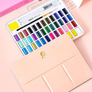 En gros Portable Débutant Solide Aquarelle Pastels Pigment Ensembles Carré Individuel Métallique Peinture Aquarelle - Product Image 2