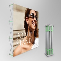 Support de toile de fond portable en aluminium à montage rapide avec bannière graphique personnalisée en tissu et sac de transport