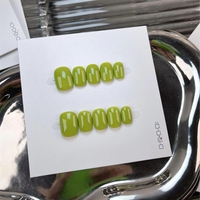 Uñas Acrílicas Hechas a Mano de Color Sólido Reutilizables, Paquete de 10 Uñas Postizas Populares al por Mayor, Uñas a Presión