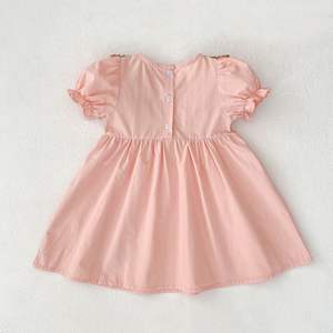 Vestito per Bambina 2-7 Anni, Rosa Dolce con Colletto Arricciato Floreale e Fiocco, Stile Carino per Feste Estive Casual - Product Image 4