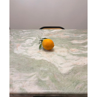 Grande dalle de quartzite vert marbré victorien poli moderne de 18 mm pour mur de fond en pierre de luxe pour hôtel