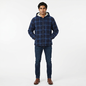 Veste chemise vintage en flanelle polaire pour homme, ajustée, à carreaux, doublée épaisse - Product Image 1
