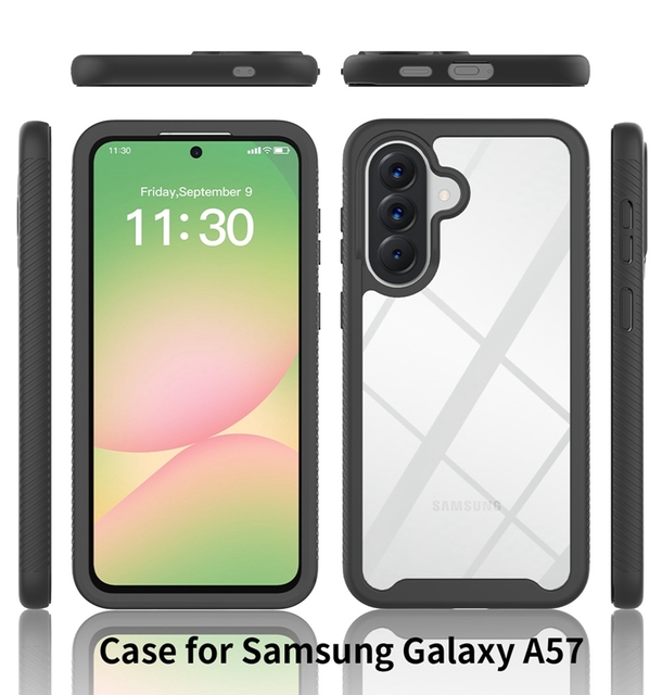 Rubber Frame Armor Grade Defender PC TPU Rugged Shockproof Case for Samsung Galaxy A57 Cover Case