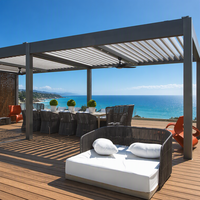 Pergola en aluminium robuste Sweet Home avec lames orientables électriques, gazebo extérieur imperméable pour aménagement paysager commercial