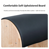 Escalera de Pilates Profesional de Madera de Roble Macizo para Corrección de Columna Vertebral, Base Ajustable para Estudio Comercial y Ejercicio en Casa