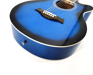 Paisen acústica guitarra de madera maciza azul barato 41 pulgadas Basswood alumno mate instrumento sin marillas - Product Image 4
