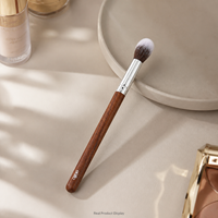 Pinceau de maquillage effilé haut de gamme avec manche en bois de rose, 16,5 cm, virole en aluminium épaissie, fibres ultra-douces pour un façonnage parfait