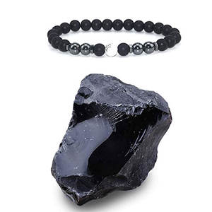 अनुसूचित जाति नवीनतम चिंता तनाव ट्रिपल संरक्षण पायल कंगन समायोज्य प्राकृतिक विरोधी सूजन काले ओब्सीडियन मोती पायल महिलाओं - Product Image 3