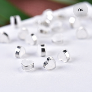 Supports d'oreille en silicone électroplaqué en forme de cœur pour la fabrication de boucles d'oreilles, plaqué métal, antidérapants, anti-chute, apprêts pour bijoux - Product Image 4