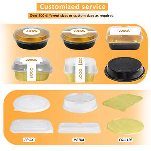 Bol à pâtisserie en aluminium coloré multifonctionnel carré de 112-230 ml avec paroi lisse et couvercle à fermeture thermique - Product Image 4