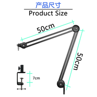 Support de microphone professionnel GAZ-40 avec bras articulé à suspension, pince de fixation pour micro et fixation de table