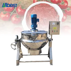 Industrial Stainless Steel Electric Food Gravy Sauce Cooking And Mixing Machine More Colour Stirrer Mixed Pots With Heated Mixer