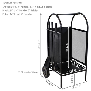 Chariot à bûches JH-Mech OEM cour fonctionnelle robuste 0.8MM d'épaisseur transporteur <span class=keywords><strong>de</strong></span> stockage <span class=keywords><strong>de</strong></span> <span class=keywords><strong>bois</strong></span> <span class=keywords><strong>de</strong></span> <span class=keywords><strong>chauffage</strong></span> chariot à bûches en acier au carbone - Product Image 3