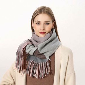 Bufanda de Cachemira a Cuadros Gruesa y Cálida para Mujer, Chal de Invierno Cómodo - Product Image 2