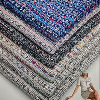 Tissu en tweed extensible tricoté, fil fantaisie coloré, tissu bouclé tissé pour robe, veste, manteau, vêtement, textile pour femmes