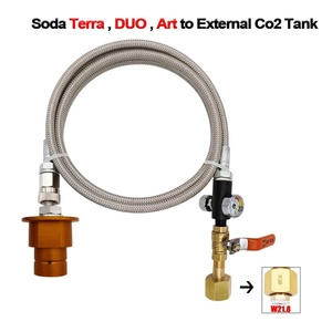 Manguera de Aire Trenzada de Acero Inoxidable de 1.5m con Rosca W21.8-14/CGA320 y Manómetro de Presión de 2000 PSI - Product Image 2