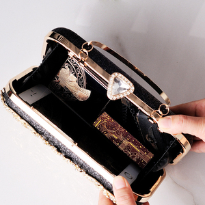 Borse di Lusso Bestseller, Pochette da Cerimonia Intarsiata, Borse da Sera Dorate, Eleganti Borse Argentate con Strass Brillanti - Product Image 5