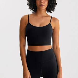 여성용 오픈 백 수분 위킹 스포츠 브라 맞춤형 운동 피트니스 체육관 탱크 탑 브래지어 내장 - Product Image 4