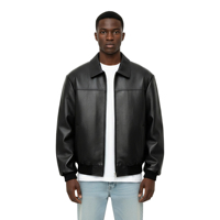 TOPSHOW Winter Hersteller Maßgeschneiderte Dicke Reißverschluss PU Kunstleder Baseball Varsity Bomberjacke für Herren