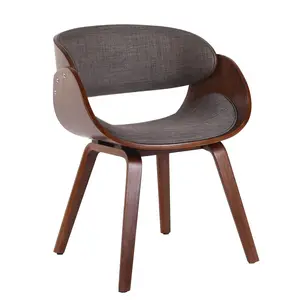 Chaise de salle à manger du milieu du siècle en tissu en forme de U siège confortable chaises de salle à manger en bois massif à vendre