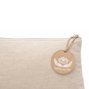 Custom Logo Zippered Linen Cosmetic Bag with Eco-Friendly Fashionable Cosmetics <b>Case</b> wDiary Use - Product Image 3