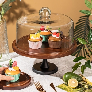 Nuevo Soporte <span class=keywords><strong>para</strong></span> Pastel de Madera de Acacia 2026, con Tapa de Plástico Transparente a Prueba de Polvo, <span class=keywords><strong>para</strong></span> Regalo de Boda o <span class=keywords><strong>Cumpleaños</strong></span> - Product Image 1