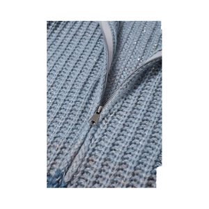 <span class=keywords><strong>Cardigan</strong></span> da <span class=keywords><strong>donna</strong></span> <span class=keywords><strong>con</strong></span> motivo sfumato a macchina ricamata in maglia di paillettes in blu polveroso <span class=keywords><strong>con</strong></span> Logo personalizzato - Product Image 3