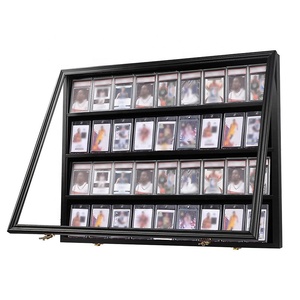 Boîte d'affichage de cartes de sport haut de gamme noir verrouillable Football basket Baseball Hockey célébrités affichage de carte étui de cadre <span class=keywords><strong>Photo</strong></span> - Product Image 3