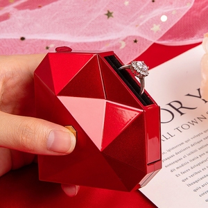 <b>Heart</b> <b>Shaped</b> Diamond Cutting <b>Shaped</b> Jewelry <b>Box</b> Button Switch Ring Jewelry <b>Box</b> Creative Jewelry <b>Box</b> Wholesale - Product Image 2